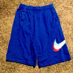 Nike shorts XL BOYS blue triple swooshes on side